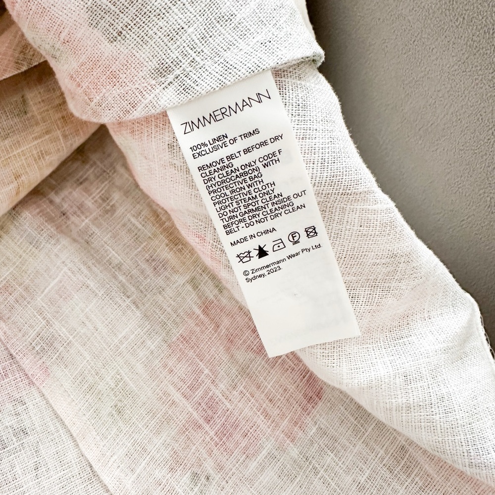 New! Zimmermann Tranquillity Butterfly Floral Linen Mini Dress - Picture 11 of 12